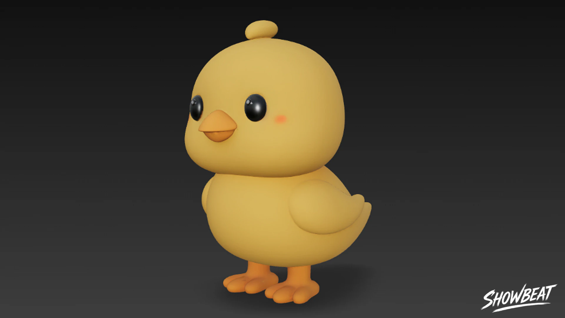 Cartoon Plush Chick 3D Model .c4d .max .obj .3ds .fbx .stl .blend 
