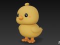 Cartoon Plush Chick 3D 모델