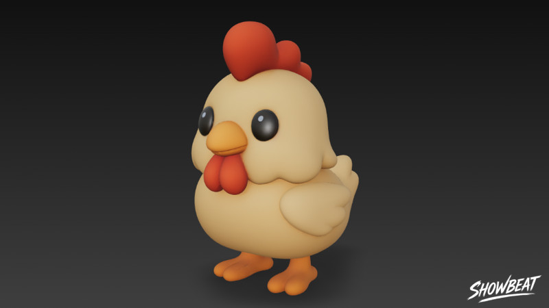 Karikatür Peluş Tavuk 3D Model .c4d .max .obj .3ds .fbx .stl .blend 