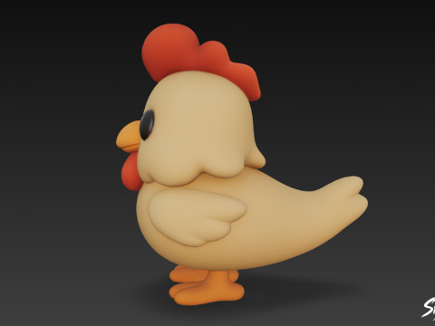 Karikatür Peluş Tavuk 3D Model