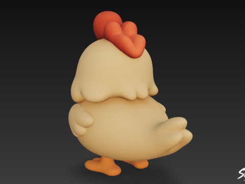 Karikatür Peluş Tavuk 3D Model