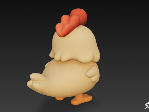 Karikatür Peluş Tavuk 3D Model