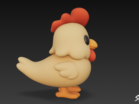 Karikatür Peluş Tavuk 3D Model