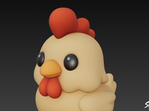 Karikatür Peluş Tavuk 3D Model