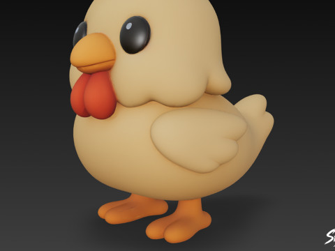 Karikatür Peluş Tavuk 3D Model