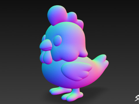 Karikatür Peluş Tavuk 3D Model