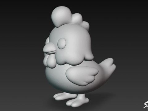 Karikatür Peluş Tavuk 3D Model