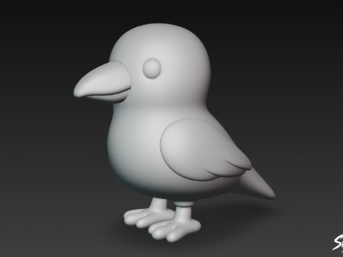 Corvo de pelúcia de desenho animado Modelo 3D