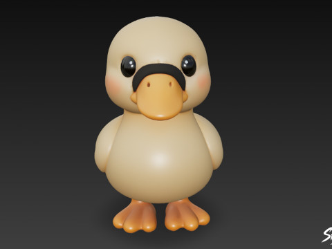 Cartoon pluche eend 3D Model