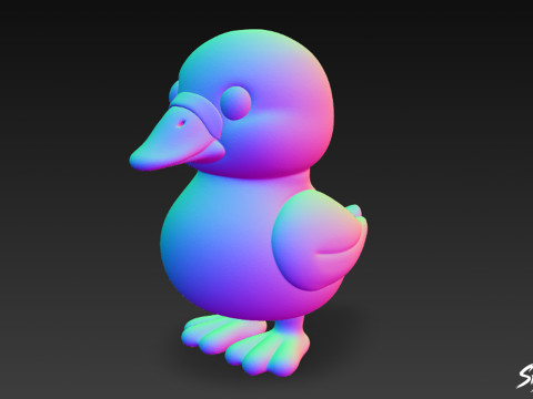 Cartoon pluche eend 3D Model