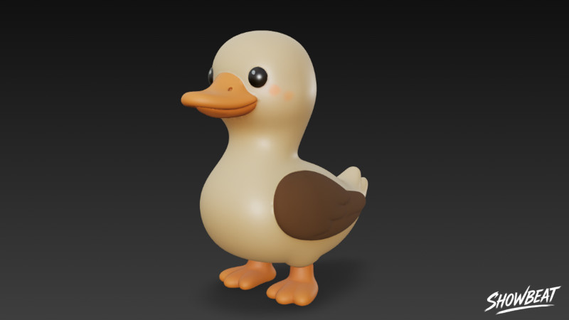 Ganso de pelúcia de desenho animado Modelo 3D .c4d .max .obj .3ds .fbx .stl .blend 