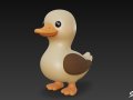 Cartoon Plush Goose 3D 모델