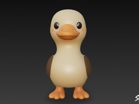 Ganso de pelúcia de desenho animado Modelo 3D