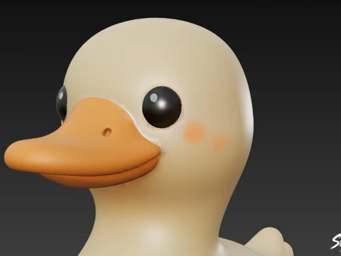 Cartoon Plush Goose 3D Model