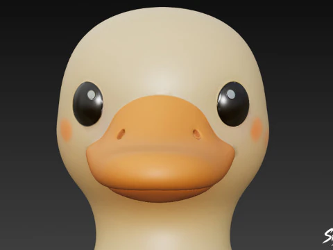 Cartoon Plush Goose 3D Model