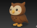 Cartoon Plush Owl 3D 모델