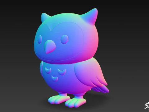 Kresk&oacute;wka pluszowa sowa Model 3D