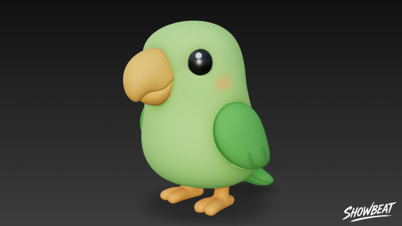 Cartoon-Plüschpapagei 3D Modell .c4d .max .obj .3ds .fbx .stl .blend 