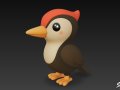 Cartoon Plush Woodpecker 3D 모델