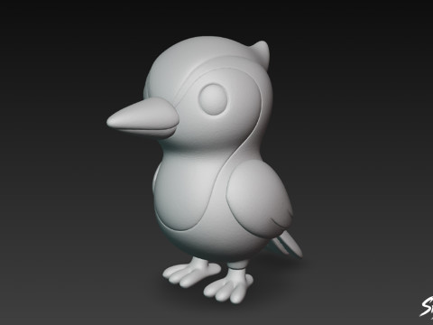 Pica-pau de pelúcia de desenho animado Modelo 3D