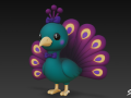 Cartoon Plush Peacock 3D 모델