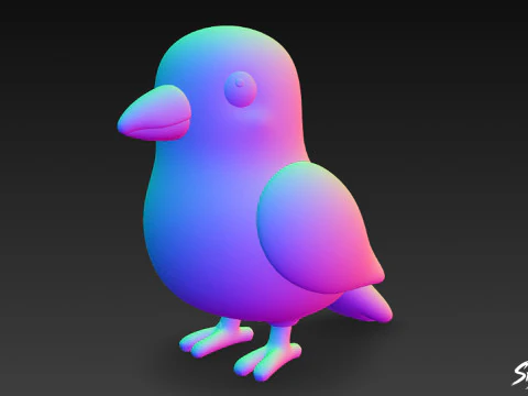 Cartoon Plush Pigeon 3D Model