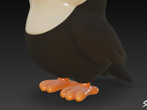 Cartoon Plush Toucan 3D Model