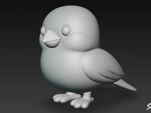 कार्टून आलीशान गौरैया 3D मॉडल