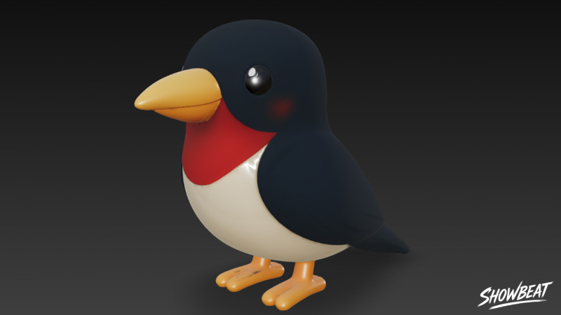 Cartoon Plush Swallow 3D Model .c4d .max .obj .3ds .fbx .stl .blend 