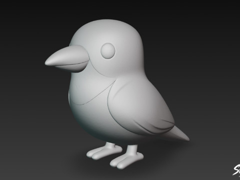 Cartoon Plush Swallow 3D Model