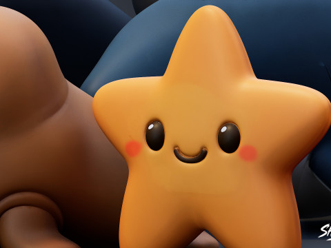 कार्टून समुद्री पशु आलीशान पैक 3D मॉडल