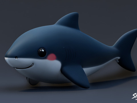 कार्टून समुद्री पशु आलीशान पैक 3D मॉडल