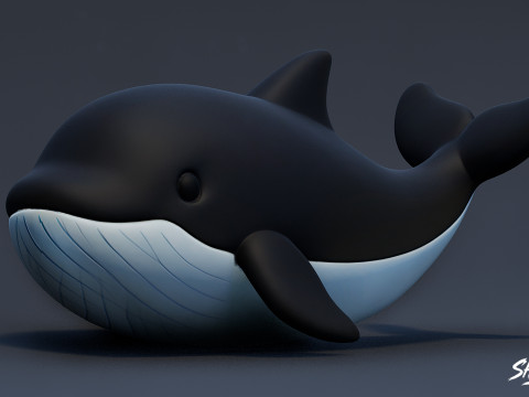 कार्टून समुद्री पशु आलीशान पैक 3D मॉडल