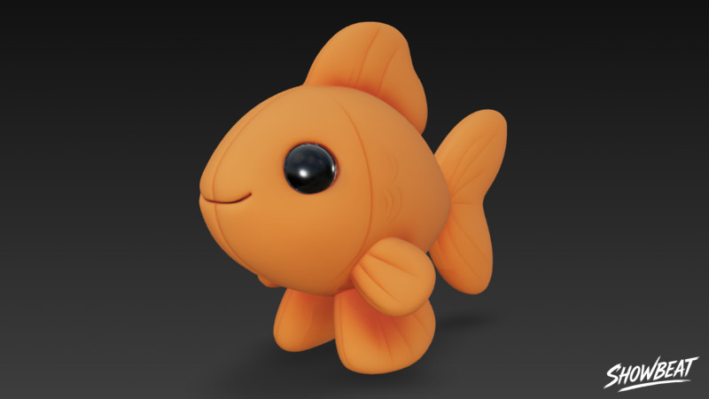 Kreskówka pluszowa złota rybka Model 3D .c4d .max .obj .3ds .fbx .stl .blend