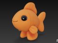 Cartoon Plush Goldfish 3D मॉडल