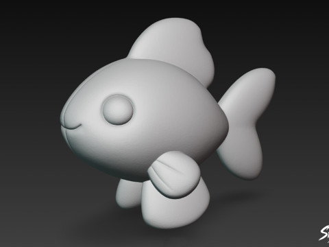 Kreskówka pluszowa złota rybka Model 3D