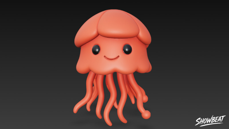 Мультяшная плюшевая медуза 3D Модель .c4d .max .obj .3ds .fbx .stl .blend 