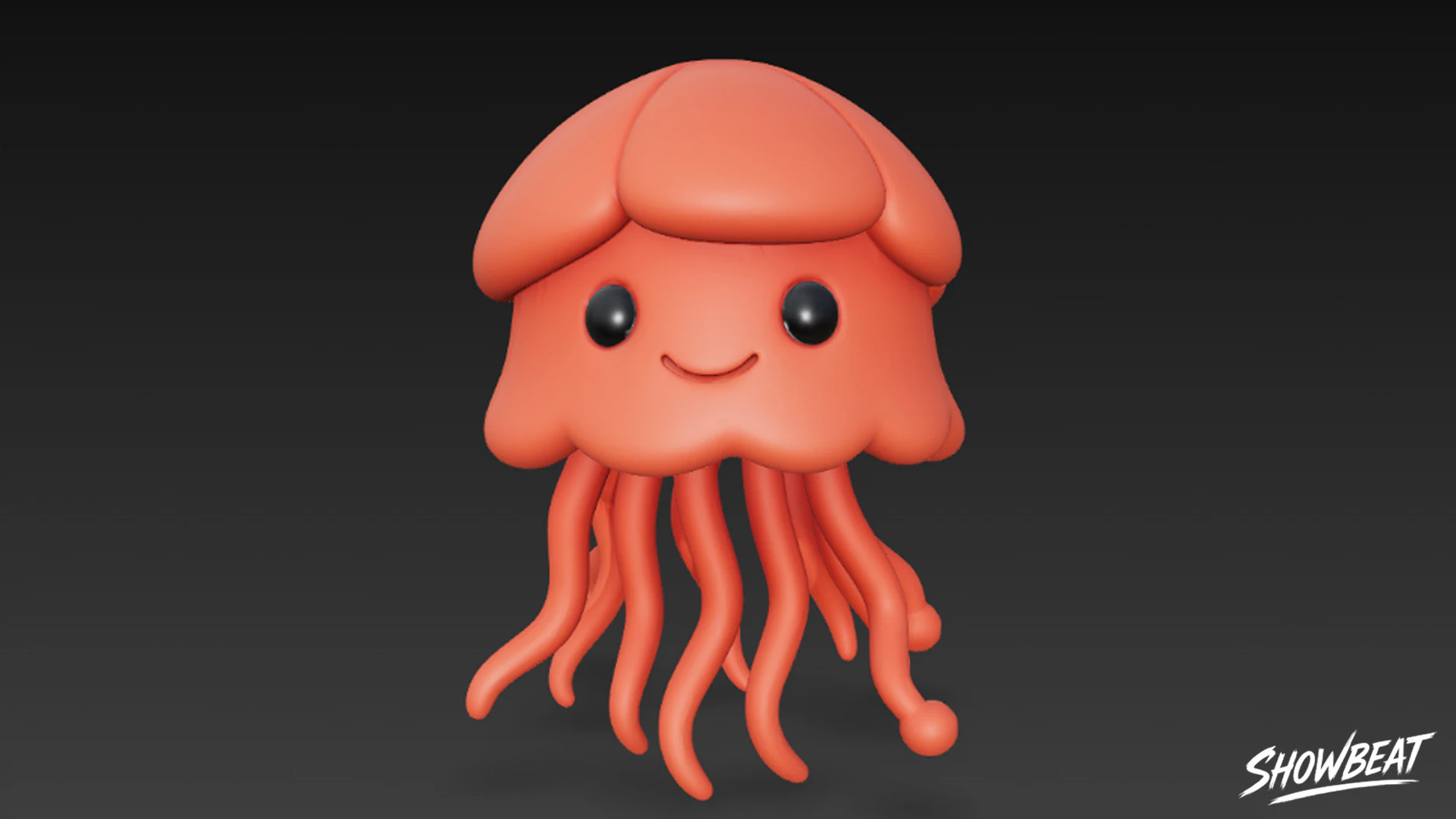 Cartoon Plush Jellyfish 3D Model .c4d .max .obj .3ds .fbx .stl .blend