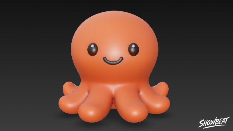 Cartoon Plush Octopus 3D Model .c4d .max .obj .3ds .fbx .stl .blend 