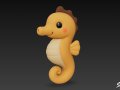 Cartoon Plush Seahorse 3D मॉडल