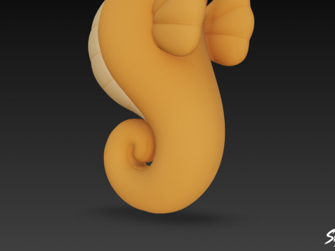 Cartoon-Plüsch-Seepferdchen 3D Modell