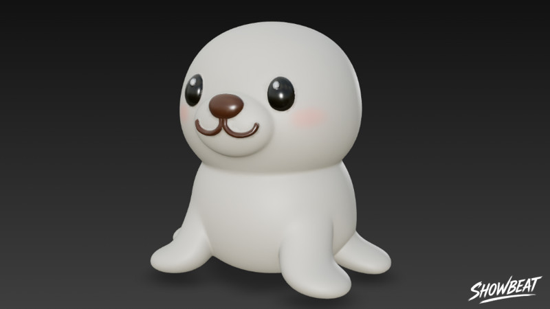 Sceau en peluche de dessin animé Modèle 3D .c4d .max .obj .3ds .fbx .stl .blend