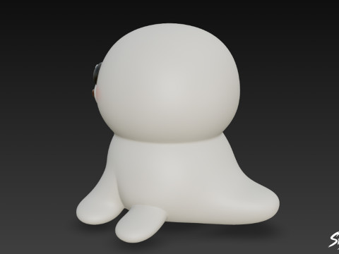 Sceau en peluche de dessin animé Modèle 3D