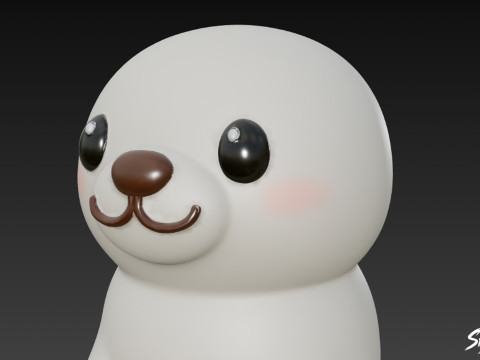 Sceau en peluche de dessin animé Modèle 3D