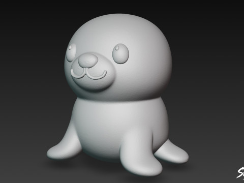 Sceau en peluche de dessin animé Modèle 3D