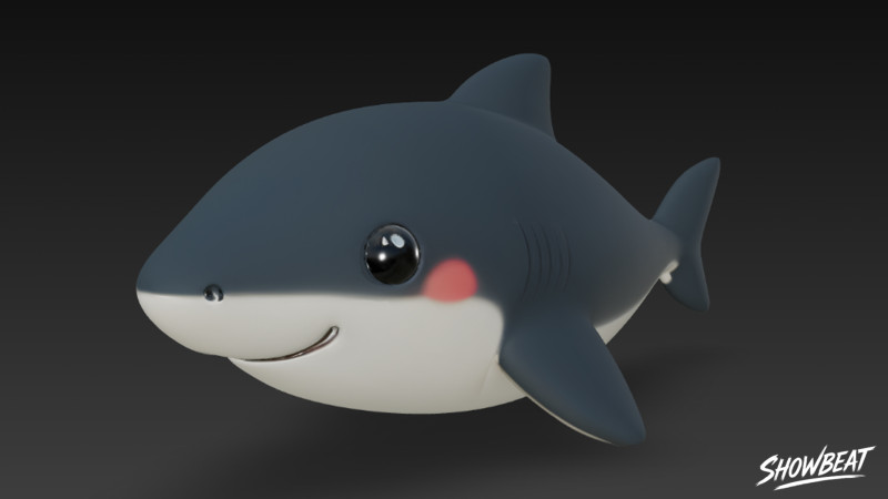 Cartoon pluche haai 3D Model .c4d .max .obj .3ds .fbx .stl .blend