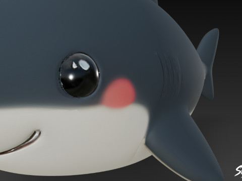 Cartoon pluche haai 3D Model