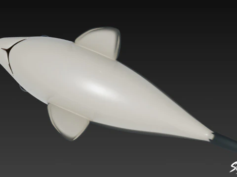 Cartoon Plush Shark 3D Model