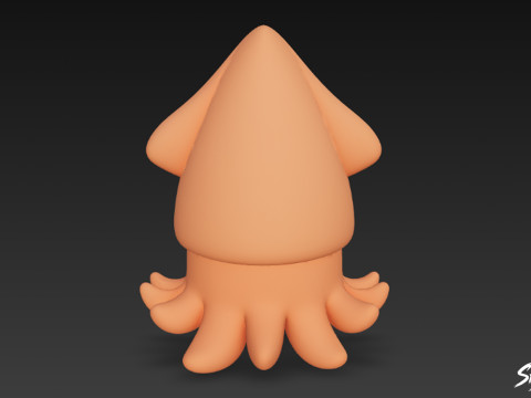 Cartoon-Plüsch-Tintenfisch 3D Modell