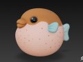 Cartoon Plush Pufferfish 3D मॉडल